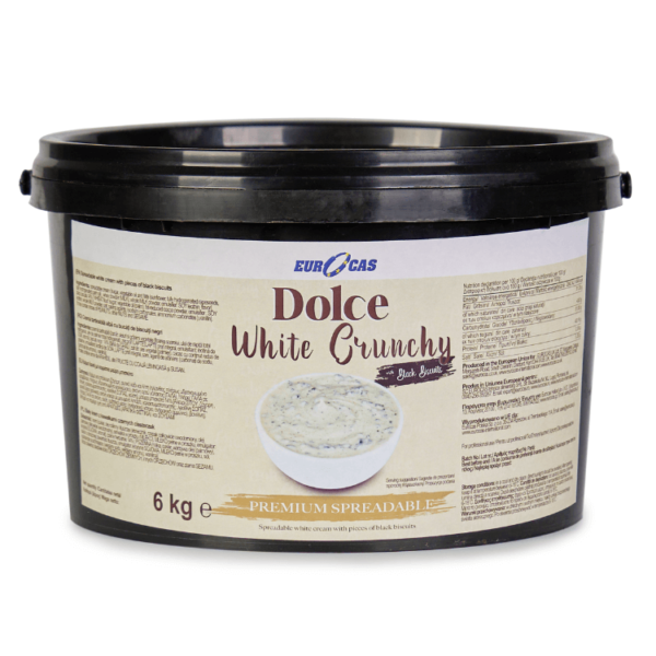 Dolce White Crunchy 6kg – crema alba cu biscuiti crocanti