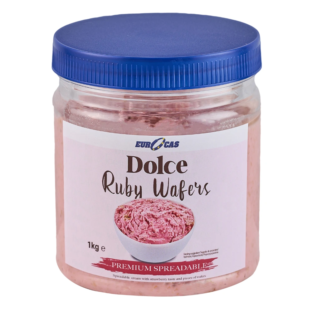 Dolce Ruby Wafers 1kg - crema cu gust de capsuni si vafe - 1 | YEO