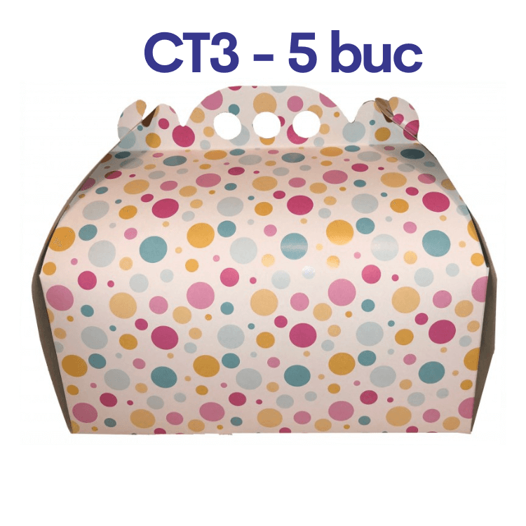 Cutii tort CT3 cu buline 26x35 cm – 5 buc.