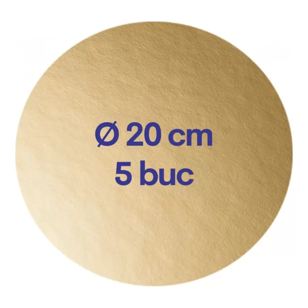 Discuri subtiri aurii Ø 20 cm - 5 buc.