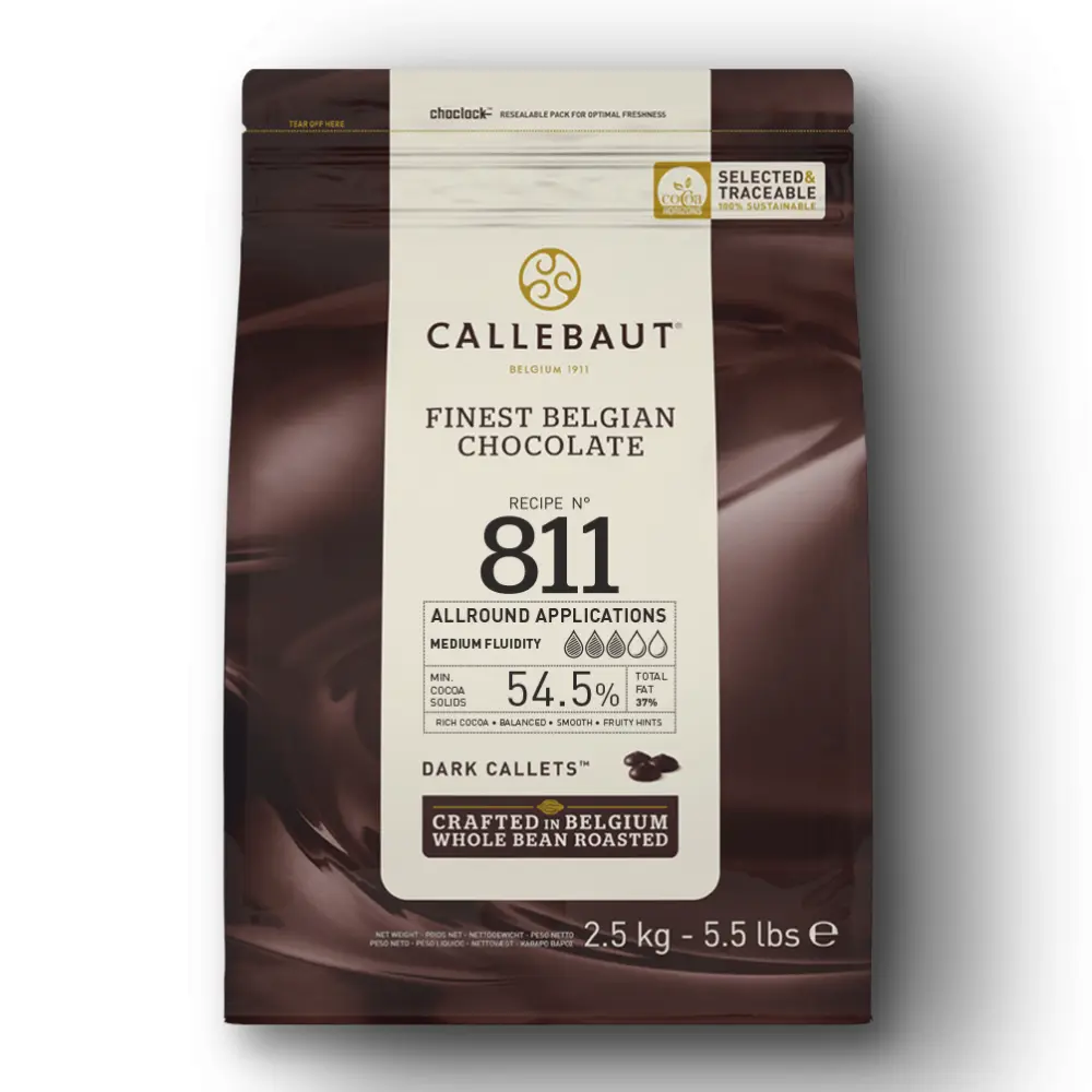 Callebaut 811 cicolata neagra 2.5kg | Banuti ciocolata Callebaut | Dulcinea