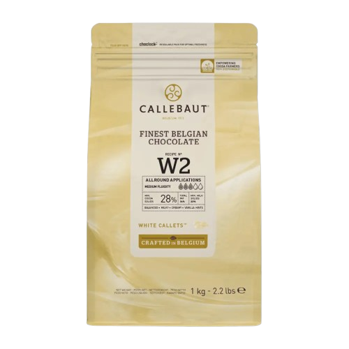 callebaut w2 ciocolată albă 1kg callets pastile belgiene